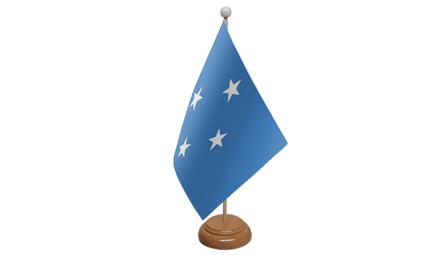 Micronesia Small Flag with Wooden Stand